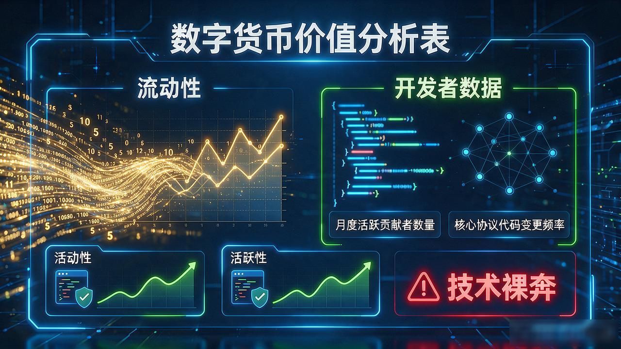数字货币价值分析表怎么做？把流动性和开发者数据填进去才靠谱