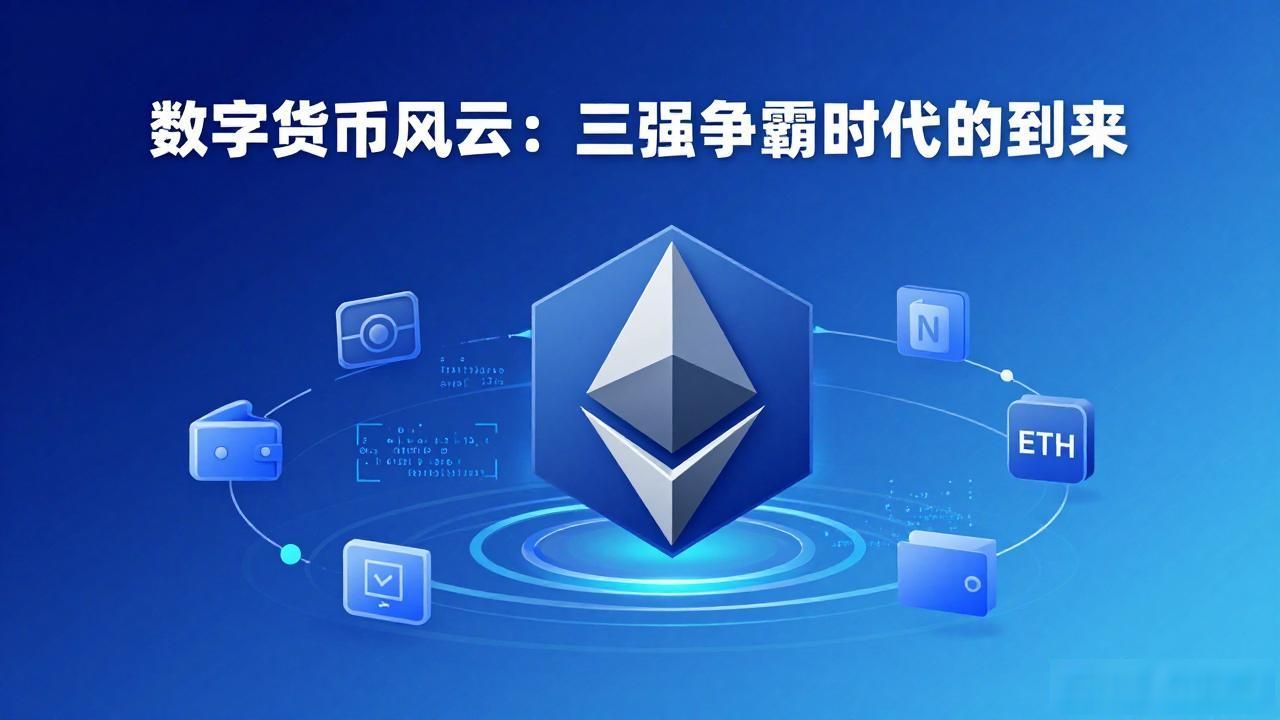 数字货币三强竞争格局 比特币以太坊稳定币市场分析 数字货币格局重塑投资策略_三足鼎立数字货币